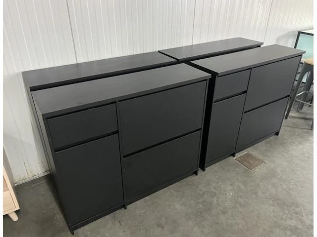 4x basic flip schoenenkast, byfonq, zwart - afbeelding 3 van  5