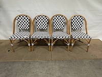 4x bistro stoel mica decorations, mandox, zwart/wit