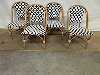 4x bistro stoel mica decorations, mandox, zwart/wit