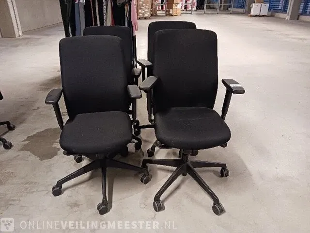 4x bureaustoel euroseats, zwart - afbeelding 3 van  5