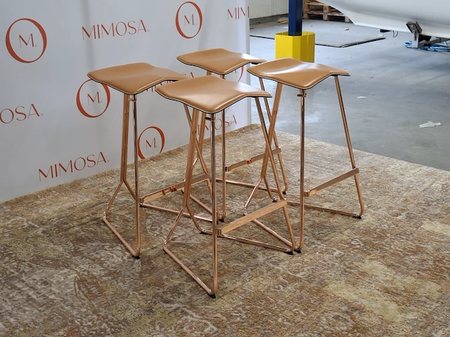 4x design barstoel classicon, design clemens weisshaar, triton stool, copper - afbeelding 9 van  16