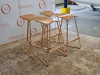 4x design barstoel classicon, design clemens weisshaar, triton stool, copper - afbeelding 9 van  16