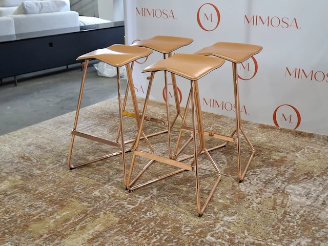 4x design barstoel classicon, design clemens weisshaar, triton stool, copper - afbeelding 10 van  16