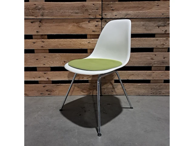 4x design stoel met vast zitkussen, vitra., eames, groen - afbeelding 1 van  7