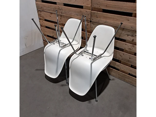 4x design stoel met vast zitkussen, vitra., eames, groen - afbeelding 6 van  7