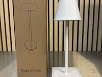 4x design tafellamp verschillende kleuren wit licht, dimbaar en oplaadbaar usb-c, wit - afbeelding 1 van  6