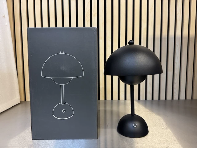 4x design tafellamp verschillende kleuren wit licht, dimbaar en oplaadbaar usb-c, zwart - afbeelding 4 van  5
