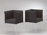 4x designstoel cube in antraciet gestoffeerd met alu frame m/a - afbeelding 1 van  1