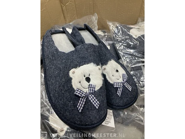 4x dozen kinderpantoffels, blauw - afbeelding 2 van  4