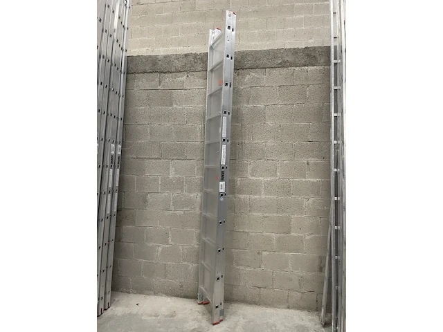 4x dubbele ladder 2x11 tüv gekeurd aluminium- 5,20 meter, grijs / chroom, 2022 - afbeelding 1 van  2