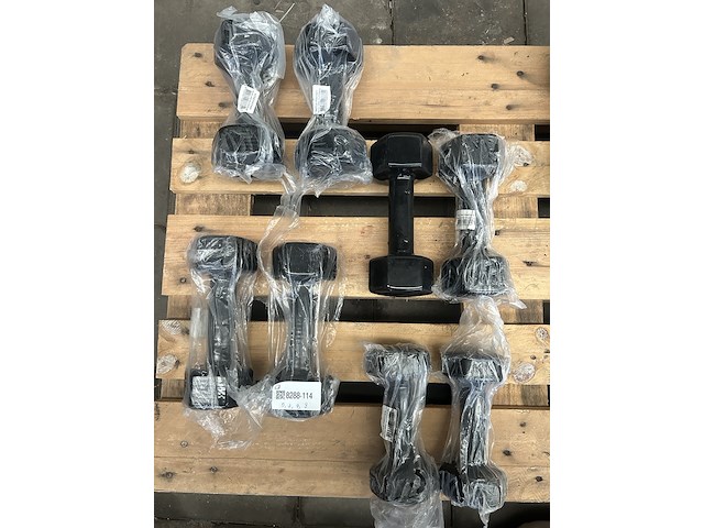 4x dumbbell set 2x 5kg, 2x 7kg, 2x 7kg, 2x 8kg active panther - afbeelding 1 van  5