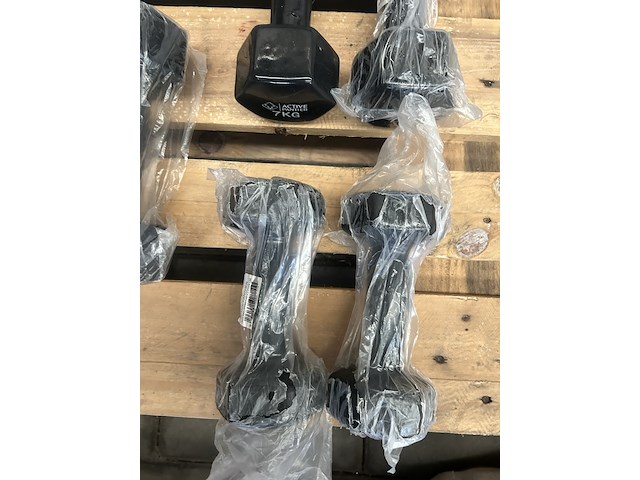 4x dumbbell set 2x 5kg, 2x 7kg, 2x 7kg, 2x 8kg active panther - afbeelding 5 van  5