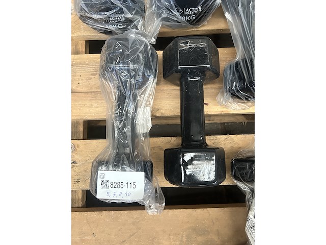 4x dumbbell set 2x 5kg, 2x 7kg, 2x 8kg, 2x 10kg active panther - afbeelding 2 van  6