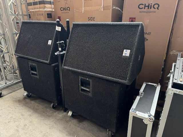 4x dynacord (f 150) speaker met 2x statief - afbeelding 1 van  7