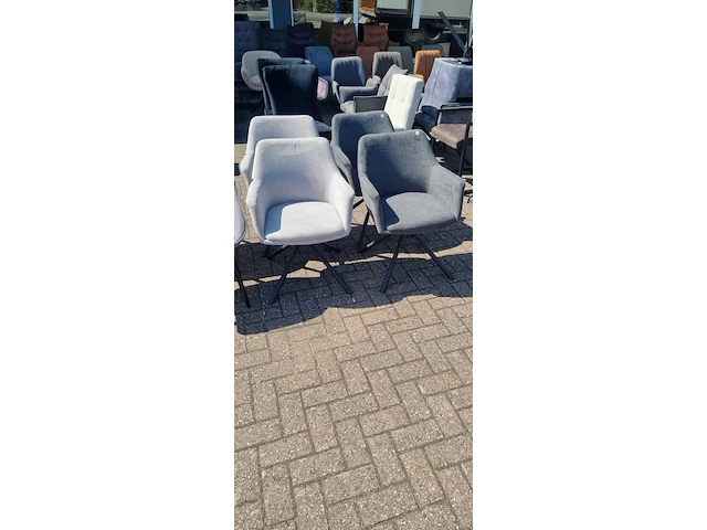 4x eetkamerstoel alpine boucle, zazuhome, "isco", grijs / chroom - afbeelding 1 van  5