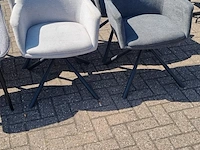 4x eetkamerstoel alpine boucle, zazuhome, "isco", grijs / chroom - afbeelding 1 van  5