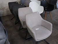 4x eetkamerstoel alpine boucle, zazuhome, "isco", grijs / chroom - afbeelding 3 van  5