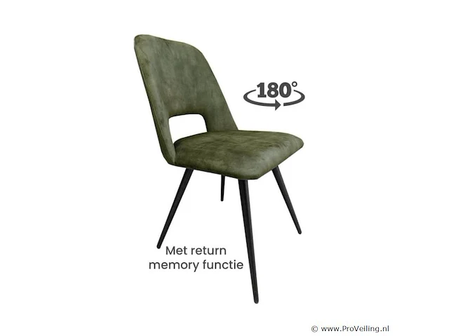 4x eetkamerstoel beyon zonder arm - draaibaar - adore groen / dark green - afbeelding 1 van  4