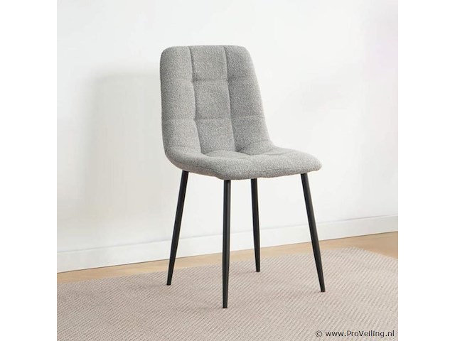 4x eetkamerstoel billy zonder arm - boucle alpine 149 grijs - afbeelding 2 van  5