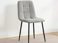 4x eetkamerstoel billy zonder arm - boucle alpine 149 grijs - afbeelding 2 van  5