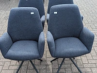 4x eetkamerstoel boucle draaibaar, zazuhome, blauw - afbeelding 2 van  5