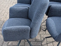 4x eetkamerstoel boucle draaibaar, zazuhome, blauw - afbeelding 3 van  5