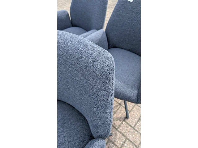 4x eetkamerstoel boucle draaibaar, zazuhome, blauw - afbeelding 4 van  5