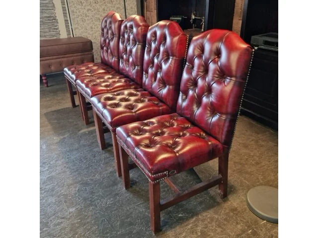 4x eetkamerstoel chesterfield, gainsborough, rood - afbeelding 2 van  2