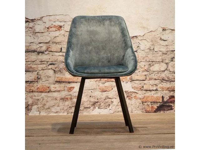 4x eetkamerstoel dean zonder arm - draaibaar - adore licht blauw / light blue - afbeelding 2 van  4