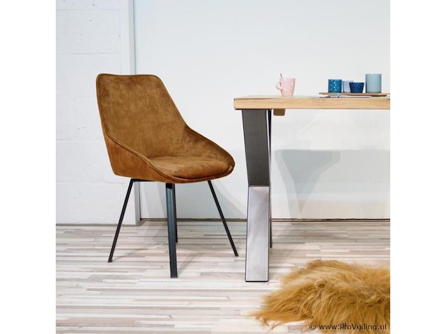 4x eetkamerstoel don zonder arm - draaibaar - adore goud / geel - afbeelding 4 van  4