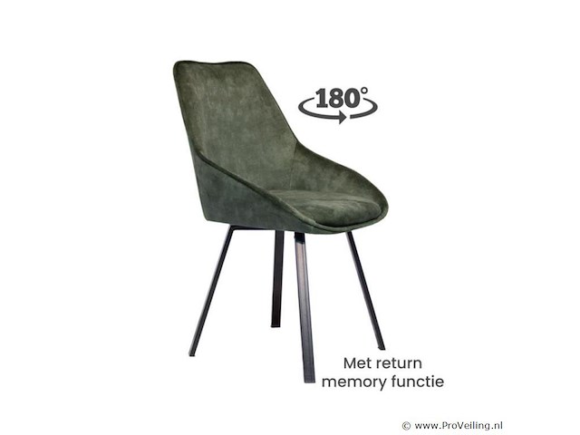 4x eetkamerstoel don zonder arm - draaibaar - adore groen - afbeelding 1 van  5