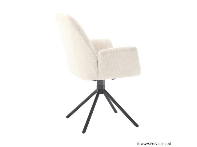 4x eetkamerstoel donny met arm - draaibaar - touch ivory 02 - afbeelding 4 van  5
