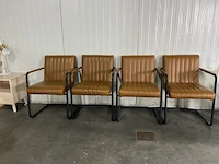 4x eetkamerstoel dutchbone, stitched, cognac - afbeelding 1 van  4
