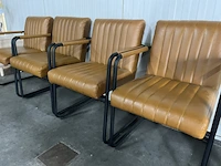 4x eetkamerstoel dutchbone, stitched, cognac - afbeelding 2 van  4