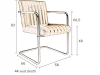4x eetkamerstoel dutchbone, stitched, cognac - afbeelding 4 van  4