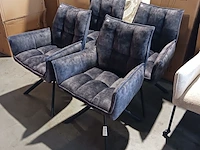 4x eetkamerstoel dynasty adore velvet, zazuhome, donkergrijs / antraciet - afbeelding 1 van  6