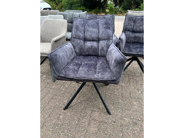 4x eetkamerstoel dynasty adore velvet, zazuhome, donkergrijs / antraciet - afbeelding 2 van  6
