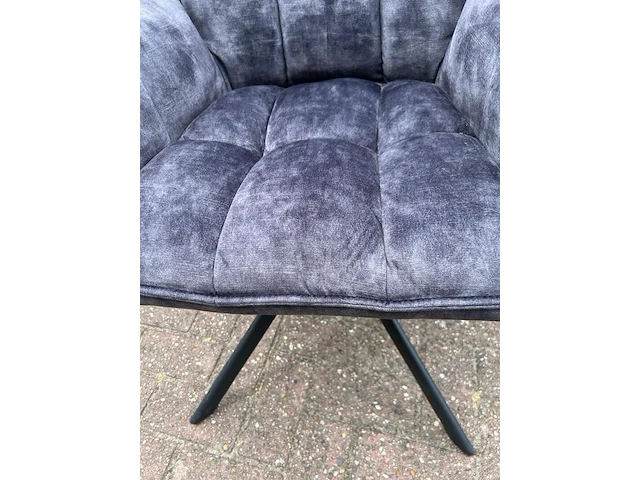 4x eetkamerstoel dynasty adore velvet, zazuhome, donkergrijs / antraciet - afbeelding 3 van  6