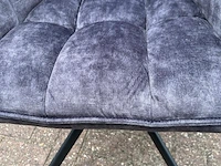 4x eetkamerstoel dynasty adore velvet, zazuhome, donkergrijs / antraciet - afbeelding 3 van  6