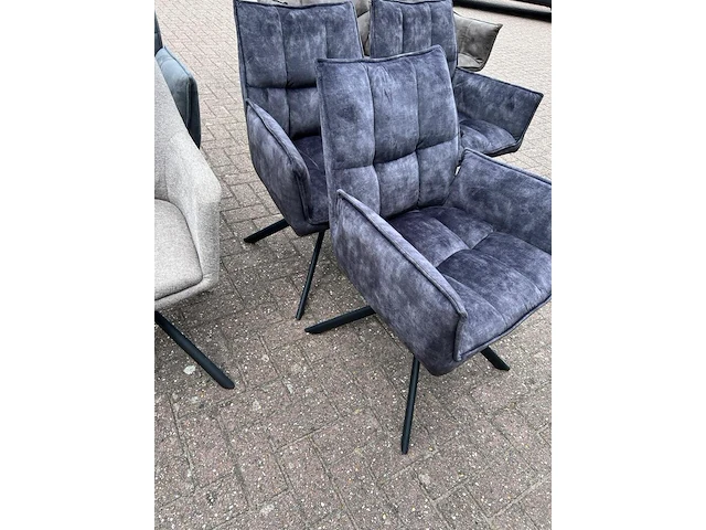 4x eetkamerstoel dynasty adore velvet, zazuhome, donkergrijs / antraciet - afbeelding 4 van  6