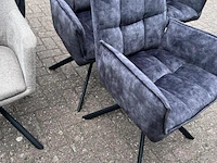 4x eetkamerstoel dynasty adore velvet, zazuhome, donkergrijs / antraciet - afbeelding 4 van  6