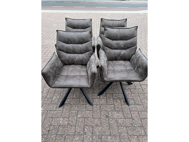 4x eetkamerstoel dynasty microvezel, zazuhome, donkergrijs / antraciet - afbeelding 2 van  6
