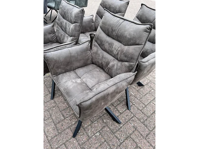 4x eetkamerstoel dynasty microvezel, zazuhome, donkergrijs / antraciet - afbeelding 3 van  6