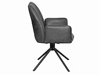 4x eetkamerstoel leon met arm - draaibaar - yacht antraciet - eco leer - afbeelding 3 van  8