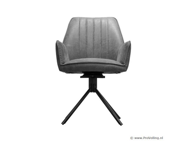 4x eetkamerstoel leon met arm - draaibaar - yacht antraciet - eco leer - afbeelding 5 van  8