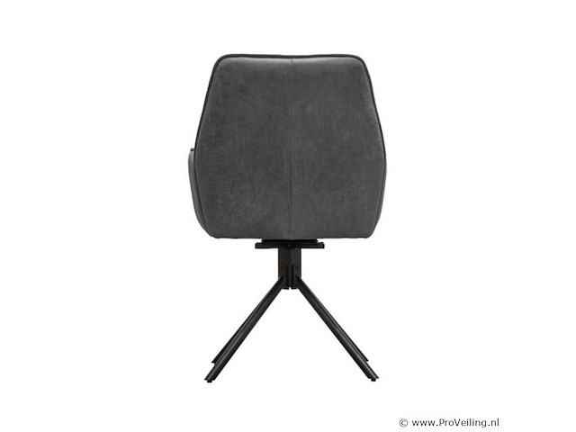 4x eetkamerstoel leon met arm - draaibaar - yacht antraciet - eco leer - afbeelding 7 van  8