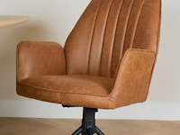 4x eetkamerstoel leon met arm - draaibaar - yacht cognac (bruin) - eco leer - afbeelding 3 van  3