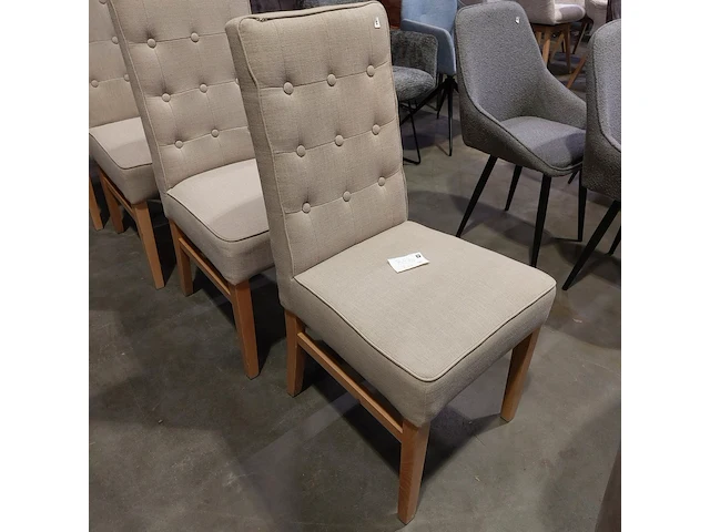 4x eetkamerstoel linnen, zazuhome, "riviera maison", beige - afbeelding 3 van  4