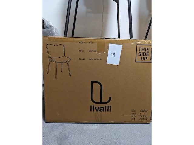 4x eetkamerstoel livalli, gail - giel, antraciet - afbeelding 7 van  7