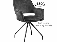 4x eetkamerstoel maestro met arm - draaibaar - adore donker grijs / dark grey - afbeelding 1 van  4